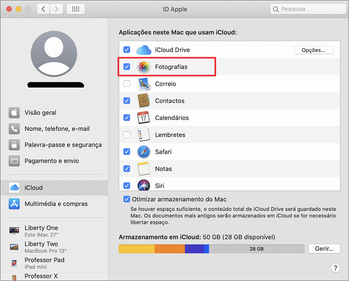 Excluir as fotos do iCloud no Mac