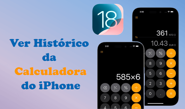 histórico de cálculos do iPhone