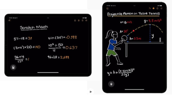 escrever à mão as fórmulas matemáticas na Calculadora do iOS 18