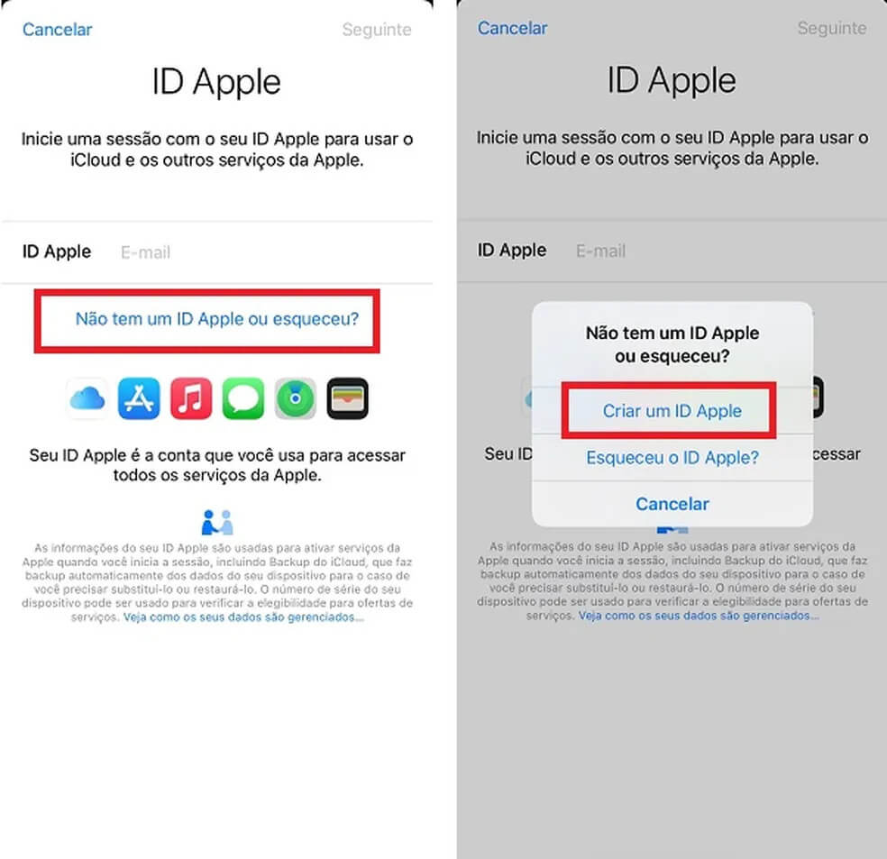 Como criar uma conta iCloud com Gmail