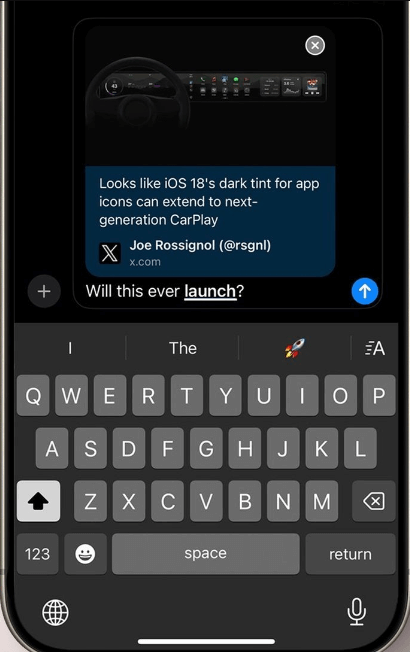 Pré-visualização de links do imessage ios 18