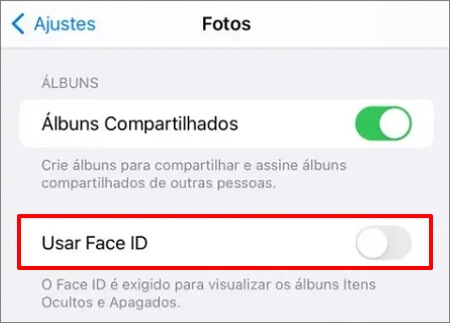 Usar Face ID no Fotos