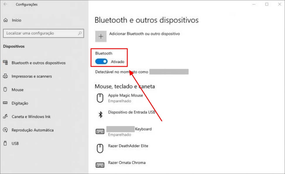 Ativar Bluetooth do notebook