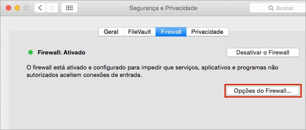 Ativar Firewall no Mac