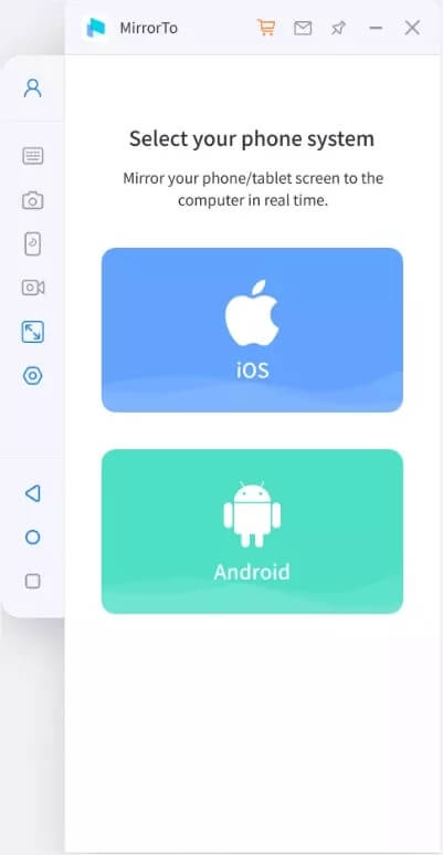 Abrir MirrorTo e escolher Android