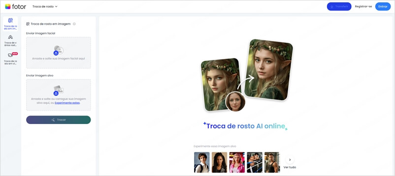 Fotor mudar rosto online