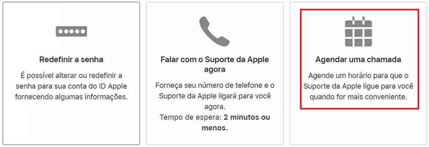 Agender uma chamada do Suporte da Apple