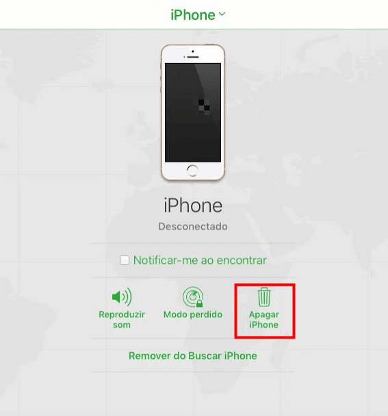 Excluir iCloud do iPhone no site do iCloud