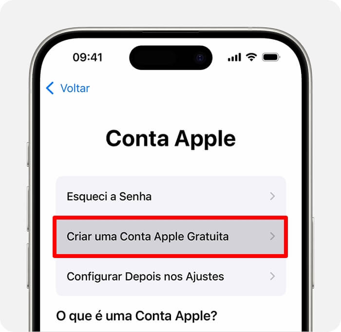 Criar a Conta Apple Gratuita