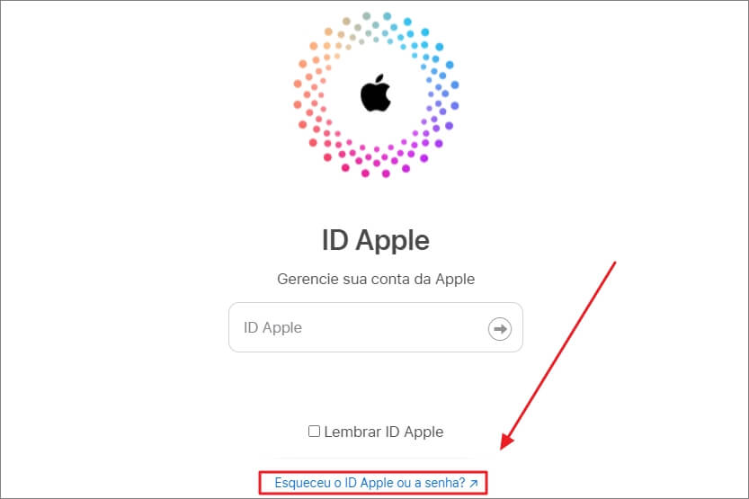Redefinir senha do ID Apple