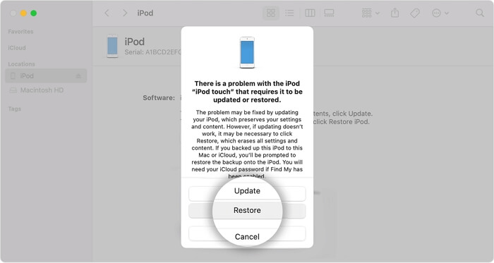 Restaurar backup do iPod Touch com iTunes