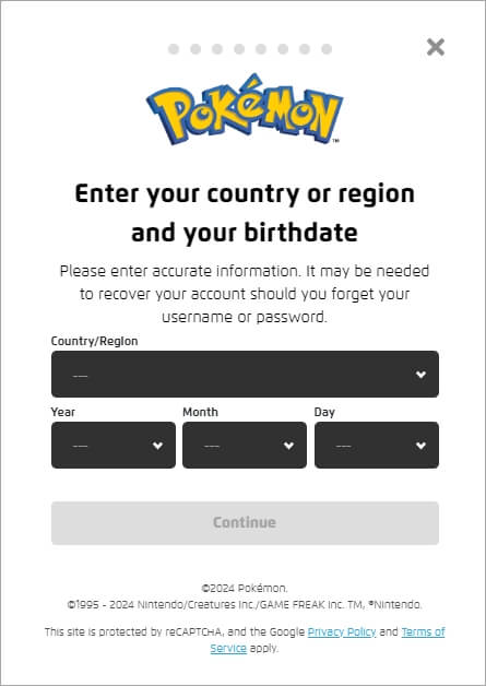 Criar conta para Pokémon Go