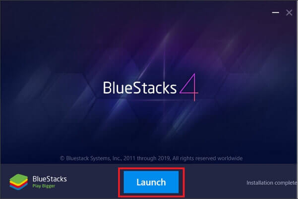 lançar o BlueStacks