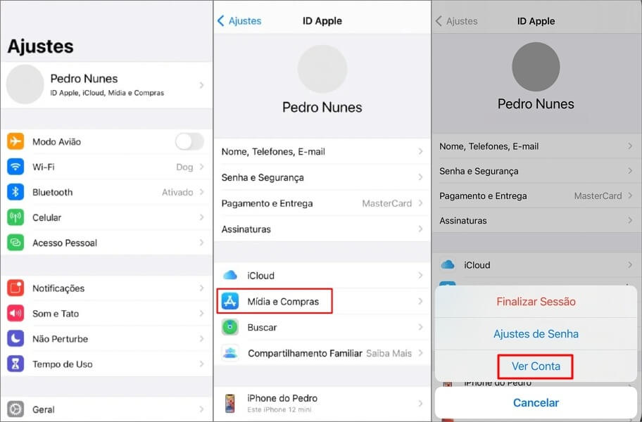 Ver sua conta do ID Apple no iPhone