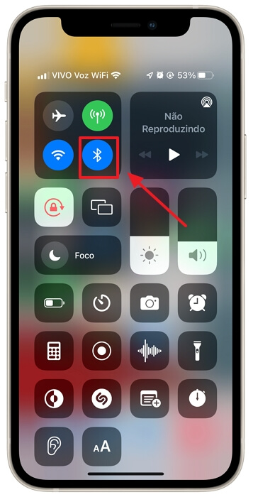 Ativar seu Bluetooth do iPhone no centro de controle