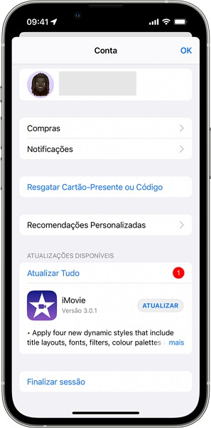 Atualizar apps em App Store