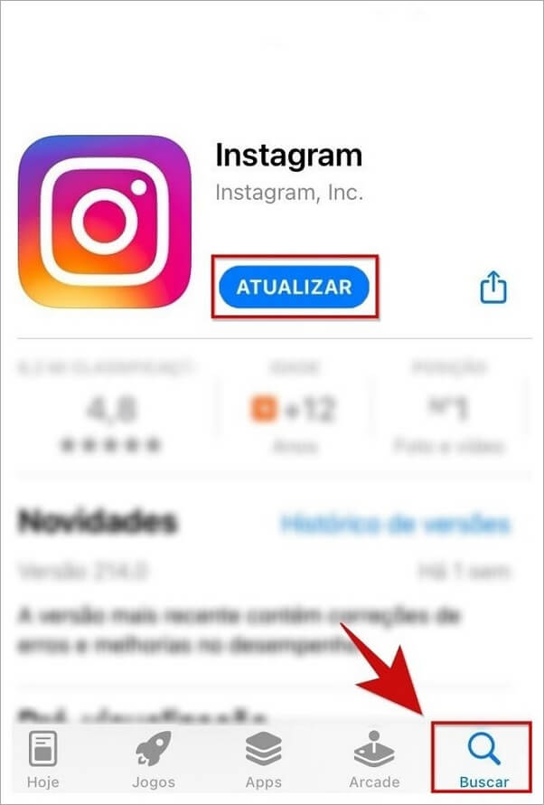Atualizar o Instagram