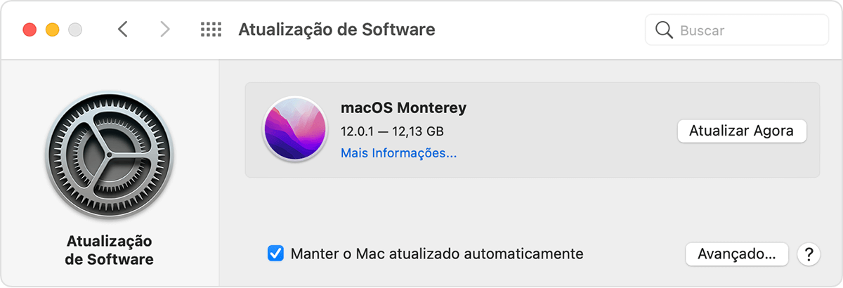 Atualize MacOS