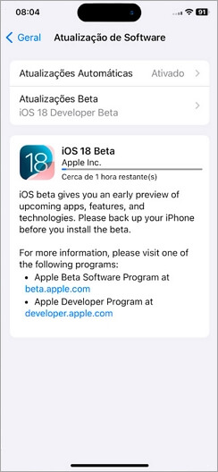 Atualizar para iOS 18