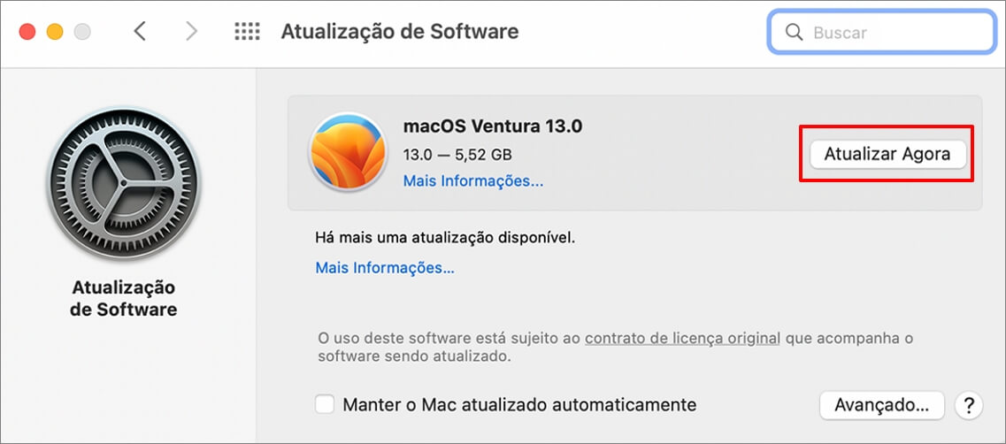 Atualizar sistema do Mac