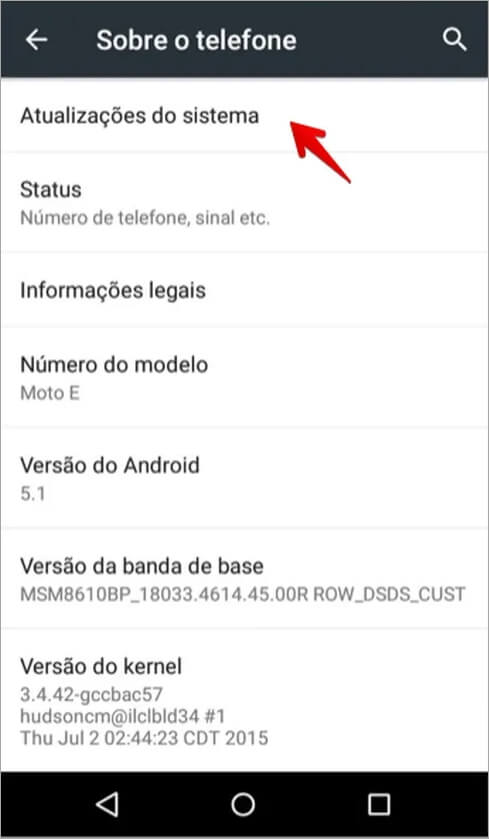 Atualizar Android sistema