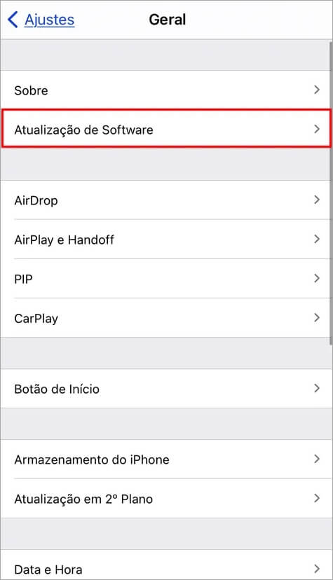 Atualizar iOS sistema