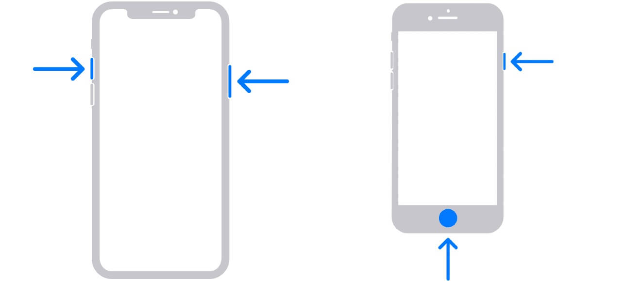 Capturar tela do iPhone com botões laterais