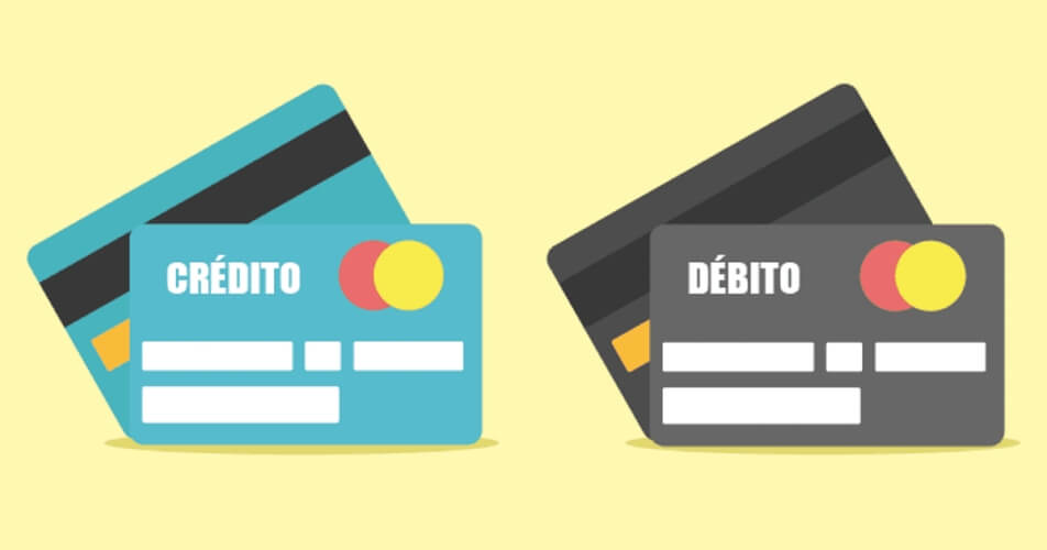 Pague com um cartão de crédito ou débito
