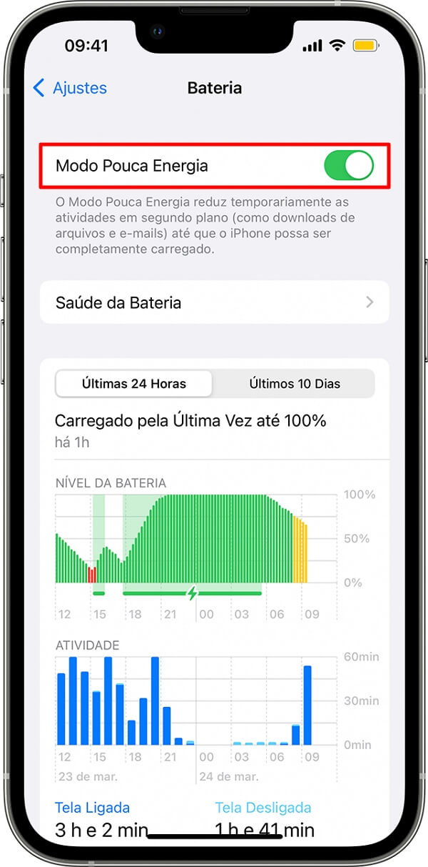 Desativar Modo Pouca de Bateria do iPhone