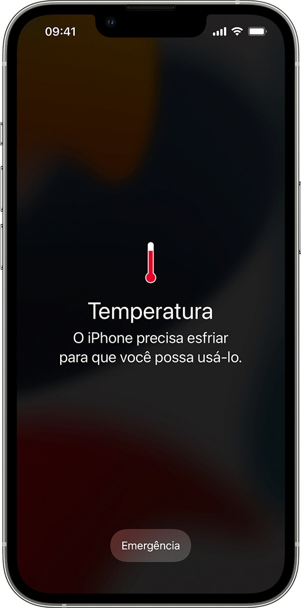 Aviso de temperatura do iPhone