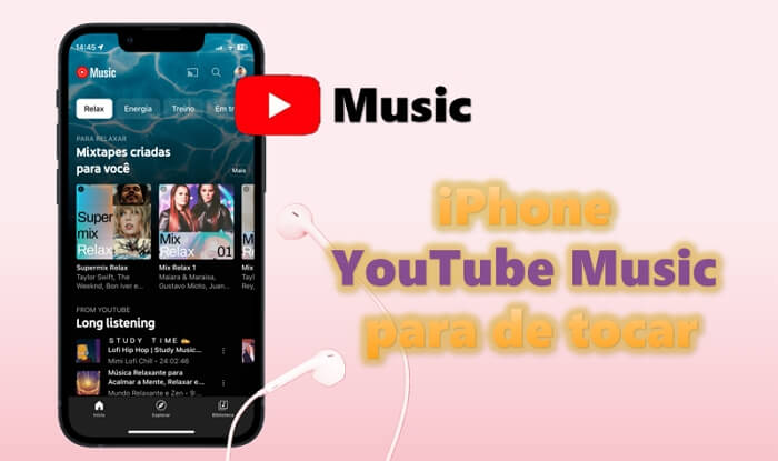 iPhone YouTube Music para de tocar