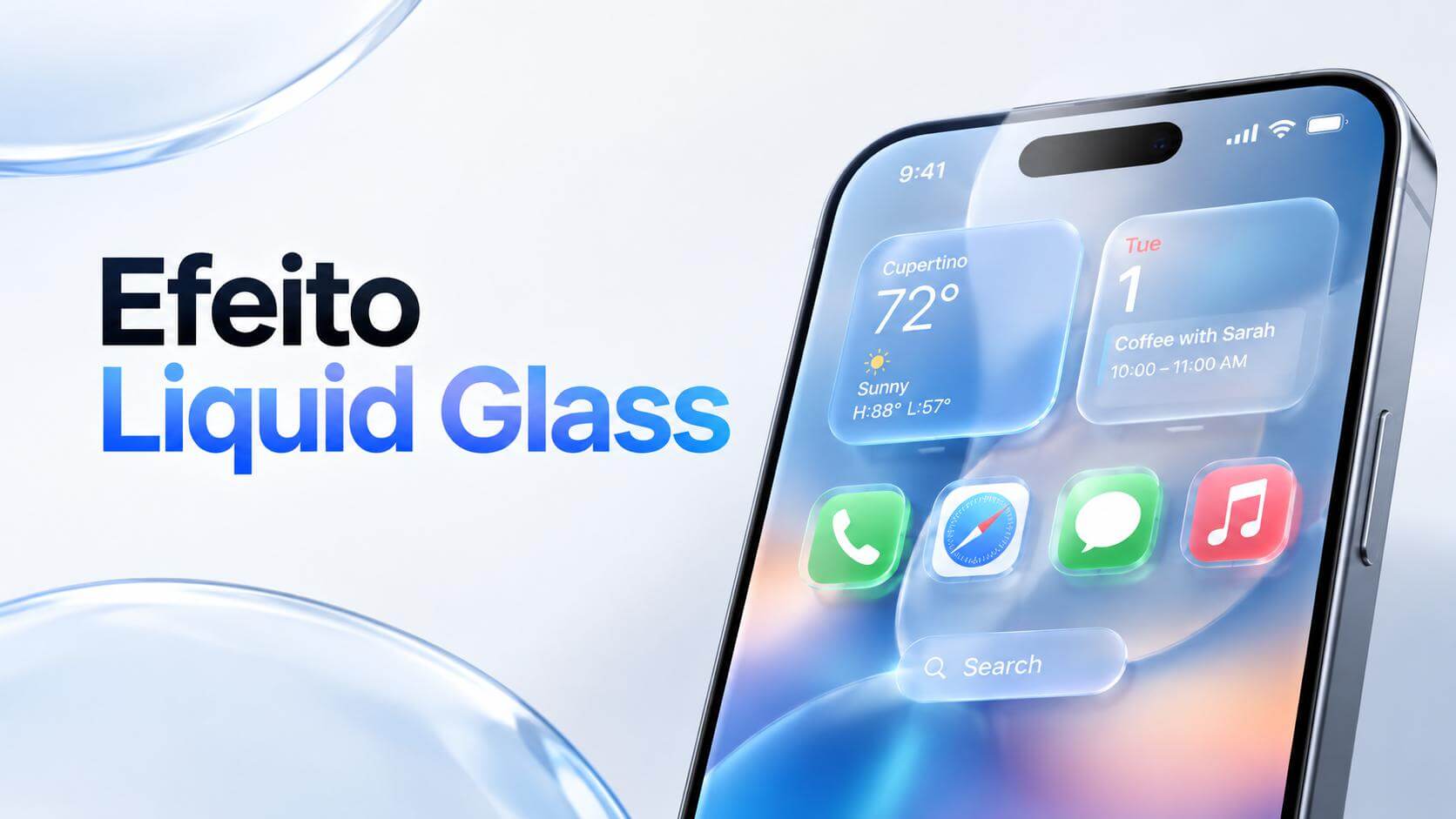 Efeito Liquid Glass no iPhone