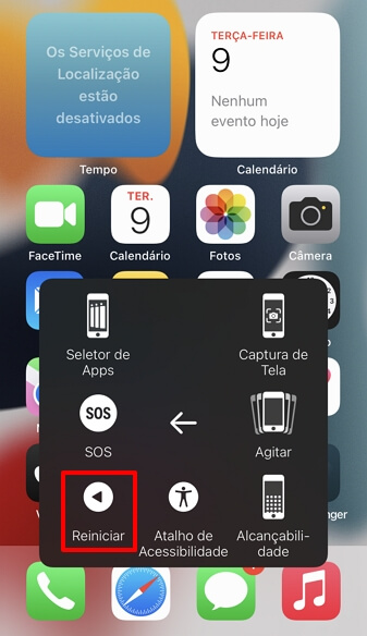 Reiniciar iPhone com Assistive Touch