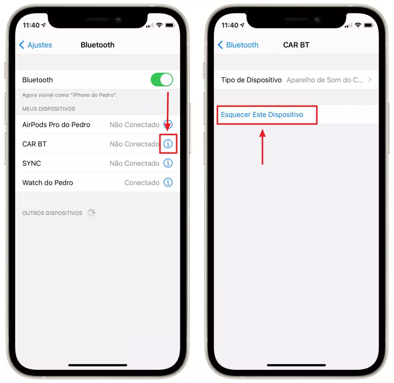 Desativar Bluetooth do iPhone