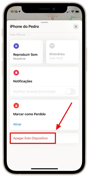 Resetar o iPhone com App Buscar