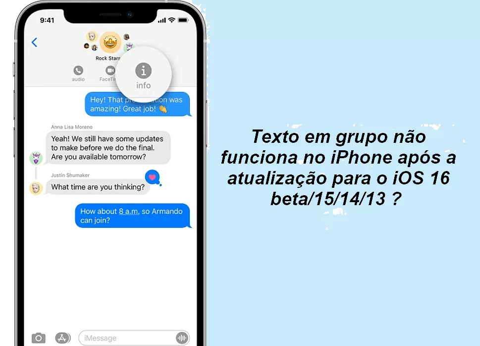Texto em grupo não funciona no iPhone após atualização para iOS 16? [9 formas]