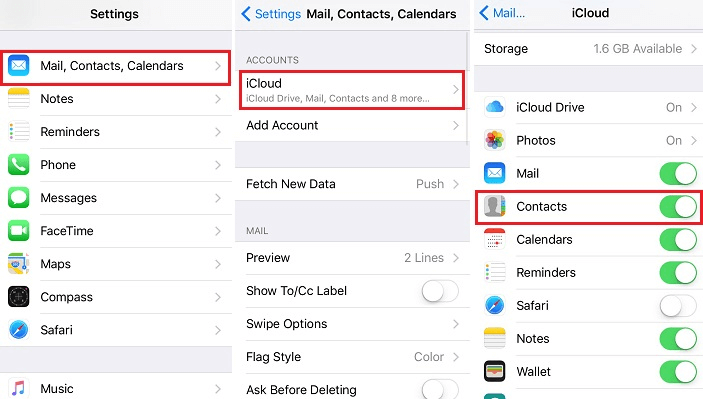  Turn iCloud Contacts Off