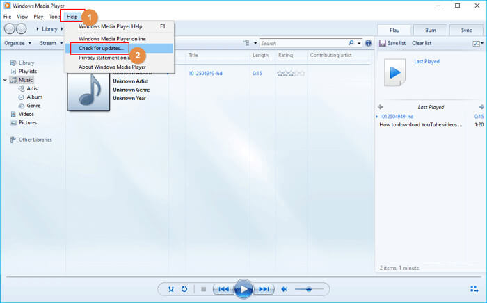 Atualize o Windows Media Player