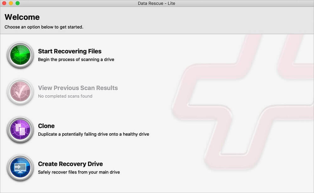recuperador de arquivos Mac Data Rescue for Mac
