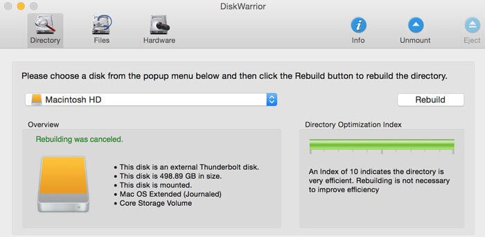recuperador de arquivos Mac DiskWarrior