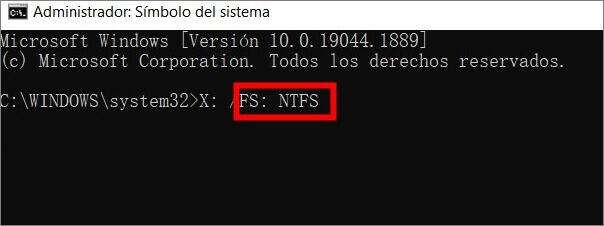 converter RAW para NTFS com CMD
