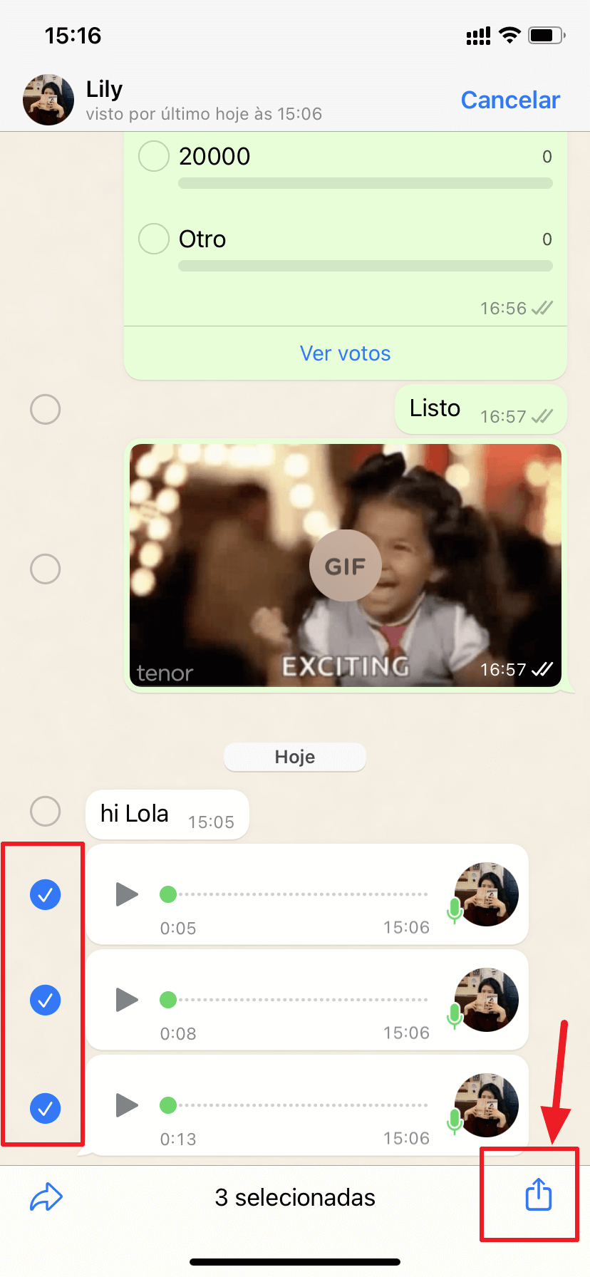 enviar áudio WhatsApp no Android