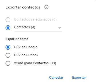 como exportar contatos de grupos do WhastApp para o Excel no Contatos