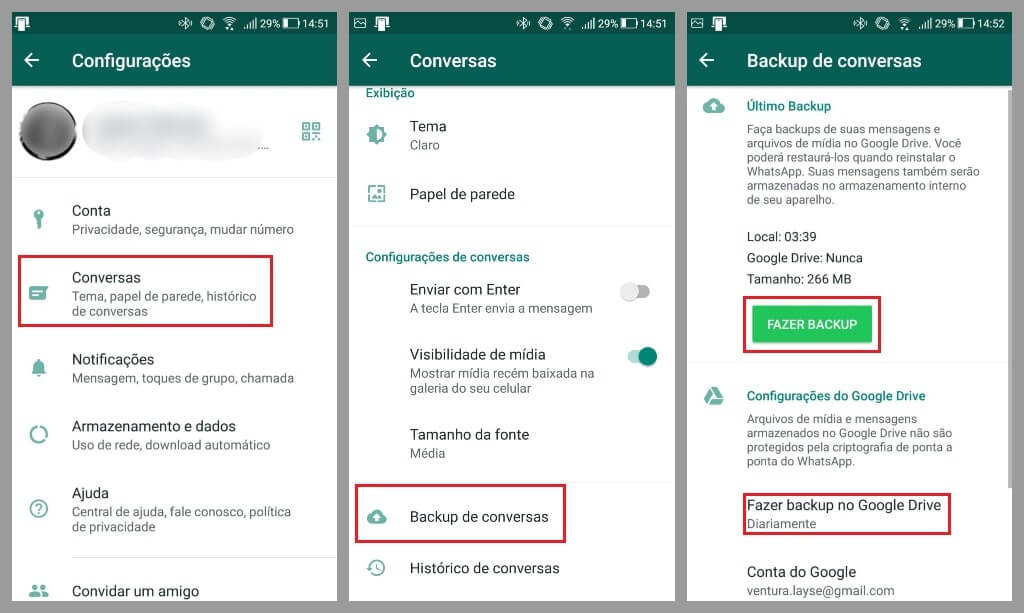 Fazer Backup das Mensagens do WhatsApp do Android para o Google Drive
