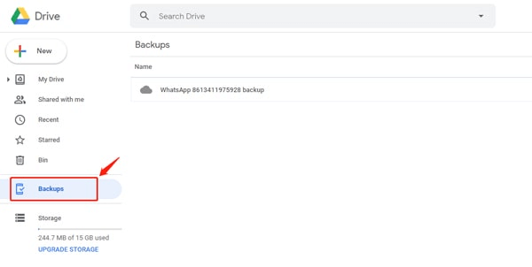 Google Drive backups