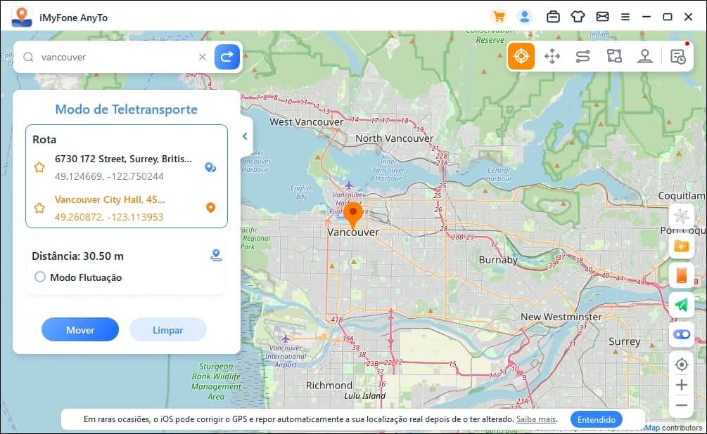 Digitar um destino que deseja ir para capturar pokémons