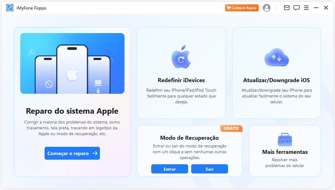 Começar reparar o sistema iOS com Fixppo