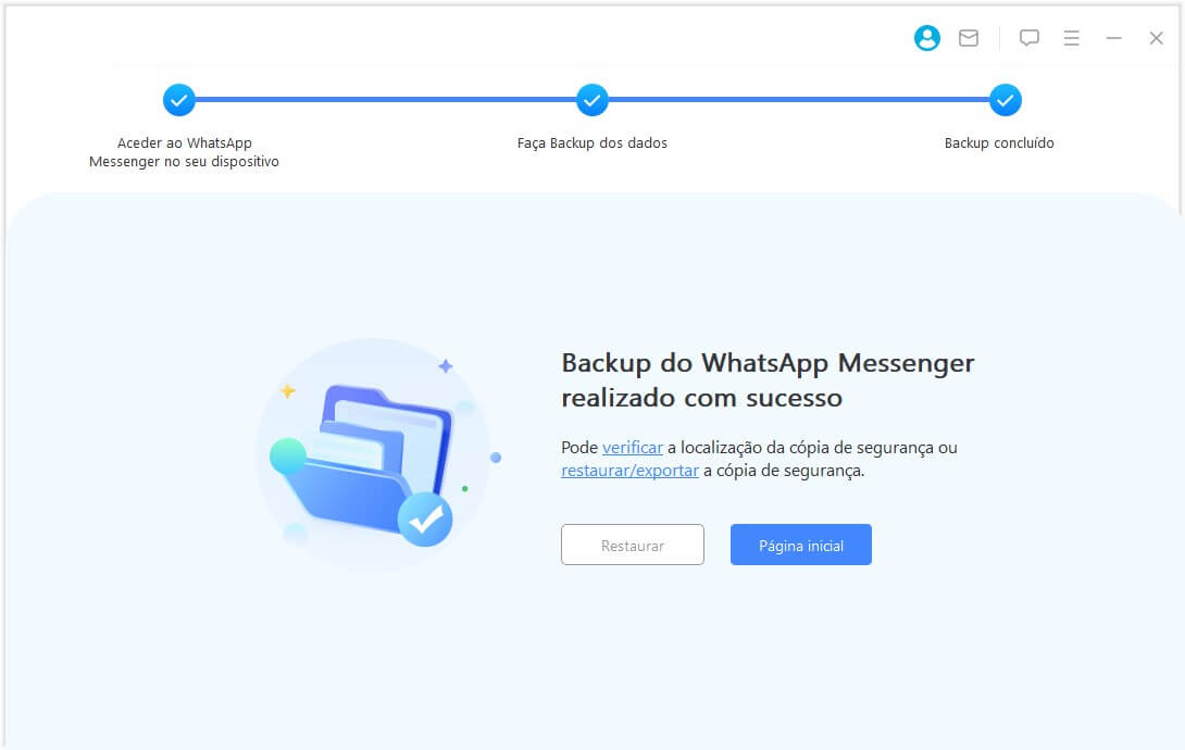 backup do WhatsApp com sucesso