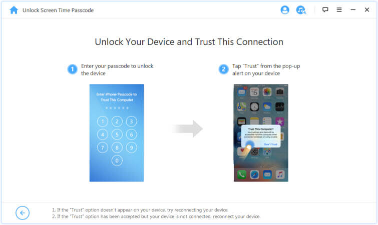 Unlock device and trust the computer