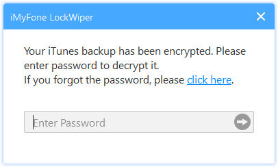 Enter iTunes backup password